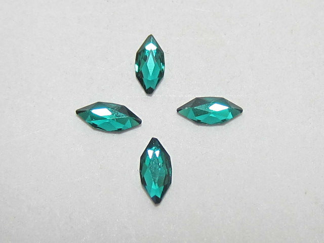 12pcs 4X1.8mm MARQUISE EMERALD FLAT BACK STAR BRIGHT Rhinestones