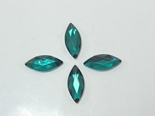 12 pcs. 8X3.5mm MARQUISE EMERALD FLAT BACK European Rhinestones