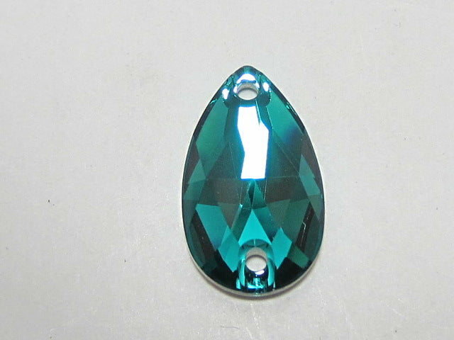 4 pcs. 18X10.5mm PEAR EMERALD SEW ON FLAT BACK STAR BRIGHT Rhinestones