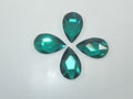 6 Pcs 14x9mm PEAR EMERALD FLAT BACK European Rhinestones