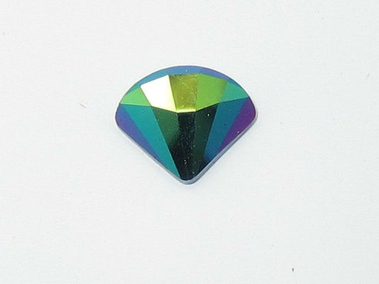 12 Pcs. 6mm FAN SCARABAEUS GREEN FLAT BACK European Rhinestones
