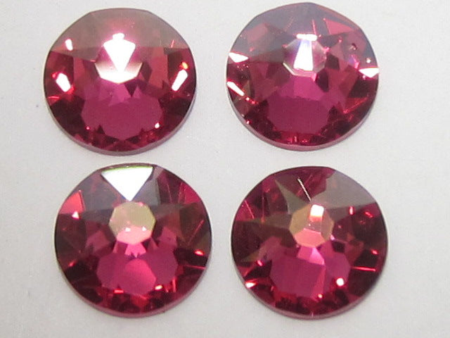 30ss FUCHSIA CHAMPAGNE FLAT BACK European Rhinestones 18pcs.