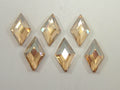 6 pcs. 9.9x5.9mm DIAMOND GOLDEN SHADOW FLAT BACK STAR BRIGHT Rhinestones