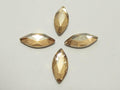 12 pcs. MARQUISE 8x3.5mm GOLDEN SHADOW FLATBACK STAR BRIGHT Rhinestones