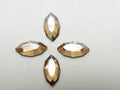 24 pcs. 4x2mm NAVETTE GOLDEN SHADOW FLAT BACK STAR BRIGHT Rhinestones