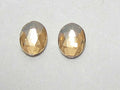 12 Pcs 4X3mm OVAL GOLEN SHADOW FLAT BACLK STAR BRIGHT Rhinestones