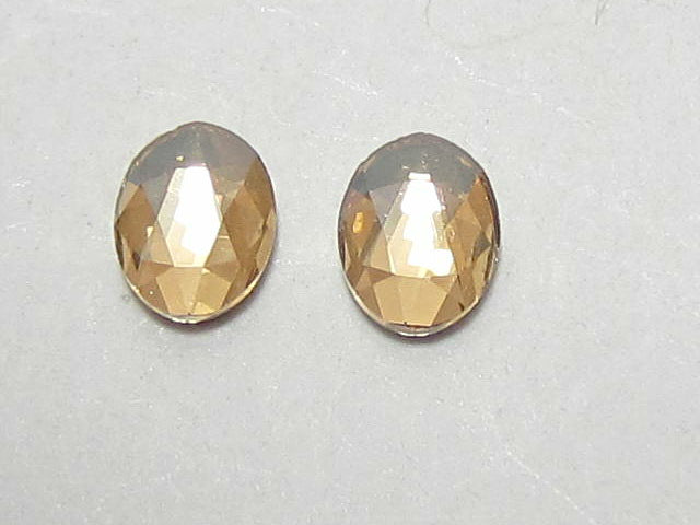 12 Pcs 4X3mm OVAL GOLEN SHADOW FLAT BACLK STAR BRIGHT Rhinestones