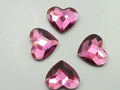12 Pcs. HEART 6mm FUCHSIA FLAT BACK European Rhinestones