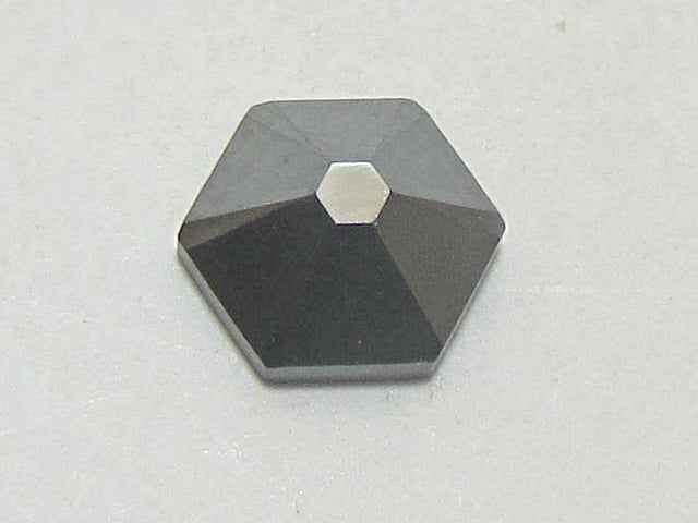 12pcs. 5.5mm JET HEMATITE ( maxima) HEXAGON FLAT BACK PRECIOSA Rhinestones