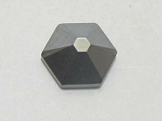12pcs. 5.5mm JET HEMATITE ( maxima) HEXAGON FLAT BACK PRECIOSA Rhinestones