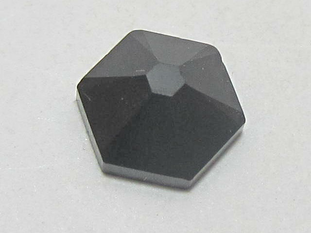 12pcs. 5.5mm JET ( maxima) HEXAGON FLAT BACK PRECIOSA Rhinestones