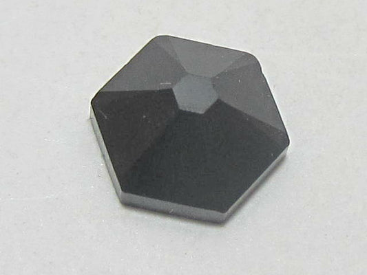 12pcs. 5.5mm JET ( maxima) HEXAGON FLAT BACK PRECIOSA Rhinestones