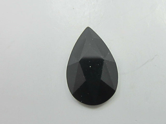 6 pcs. 14x9mm PEAR JET FLAT BACK European Rhinestones