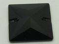 6 pcs. 16mm JET SQUARE SEW ON FLAT BACK European Rhinestones