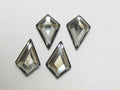 12 pcs. KITE 8.6X5.6mm BLACK DIAMOND FLAT BACK European Rhinestones
