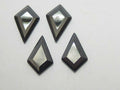 12 pcs. KITE 6.4x4.2 JET HEMATITE FLAT BACK European Rhinestones