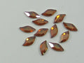 12 Pcs 10x5mm DIAMOND LEAF COPPER  HOT FIX European Rhinestones