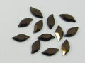 12 Pcs 10x5mm DIAMOND LEAF JET NUT FLAT BACK European Rhinestones