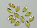 12 Pcs 10x5mm DIAMOND LEAF LT. TOPAZ FLAT BACK European Rhinestones