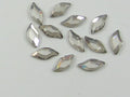 12 Pcs 10x5mm DIAMOND LEAF CRYSTAL SILVER SHADE HOT FIX European Rhinestones