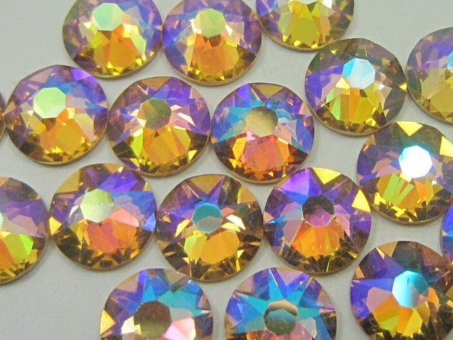9ss LT. COLORADO TOPAZ AB FLAT BACK European Rhinestones 1gr