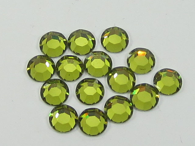 7ss LT.  OLIVINE FLAT BACK European Rhinestones 1gr.