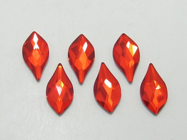 6 pcs. 10mm FLAME LIGHT SIAM BRANDY BRILLIANCE FLAT BACK Rhinestones