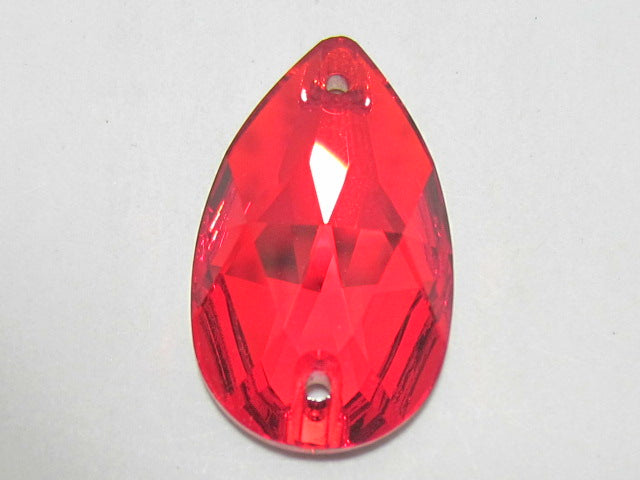 6pcs PEAR 12X7mm  LT. SIAM SEW ON FLAT BACK STAR BRIGHT Rhinestones