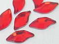 12 Pcs 10x5mm DIAMOND LEAF LIGHT SIAM HOT FIX European Rhinestones