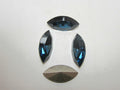 4pcs. 15X7mm MONTANA NAVETTE  POINTED BACK STAR BRIGHT Rhinestones