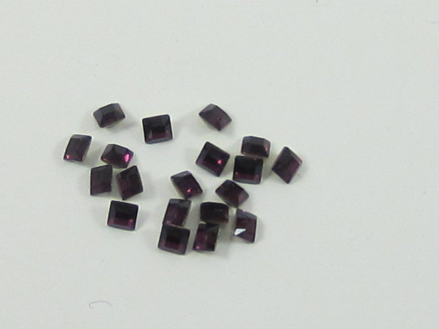 36pcs 3mm AMETHYST SQUARE FOILED POINTED BACK European Rhinestones