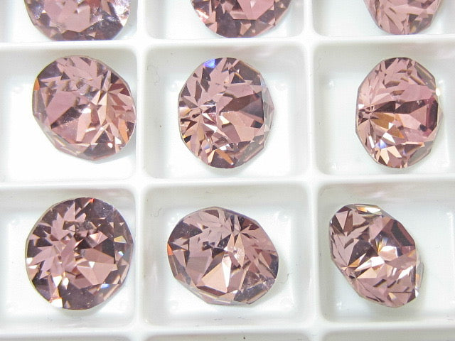 1gr 14pp ANTIQUE PINK FOILED POINTED BACK European Rhinestones