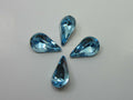 12pcs. 8x4.8mm PEAR SKINNY AQUAMARINE FOILED POINTED BACK European Rhinestones