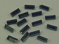 24pcs 7X3mm BLACK DIAMOND FOILED BAGUETTE POINTED BACK European