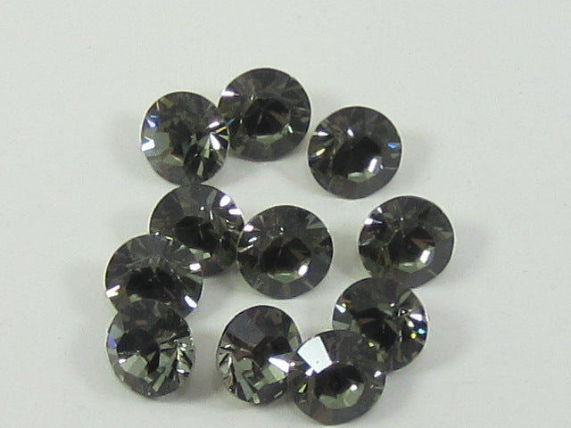 1gr 24pp BLACK DIAMOND FOILED POINTED BACK European Rhinestones