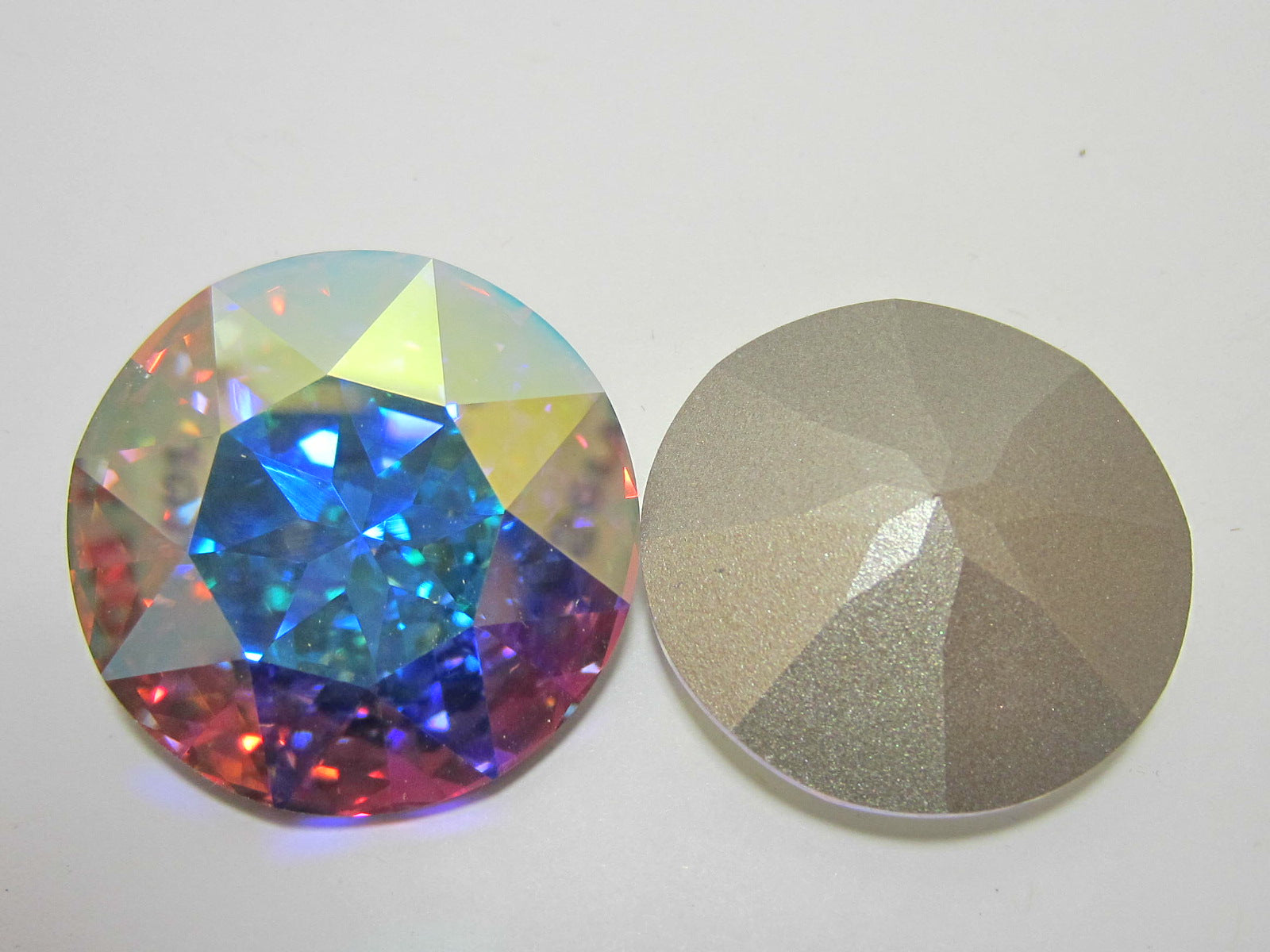 2pcs 27mm CRYSTAL AB  POINTED BACK STAR BRIGHT FOILED Rhinestones