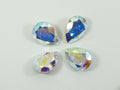 6pcs 6X4mm PEAR CRYSTAL AB  FOILED POINTED BACK European Rhinestones