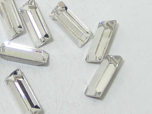 12pcs 3X1mm BAGUETTE CRYSTAL POINTED BACK STAR BRIGHT Rhinestones