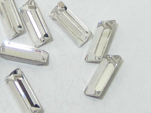 24pcs 3X2mm CRYSTAL BAGUETTE FOILED POINTED BACK European Rhinestones
