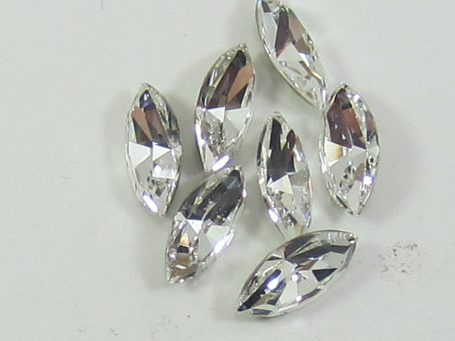 6pcs. 15x7mm NAVETTE CRYSTAL FOILED POINTED BACK European Rhinestones