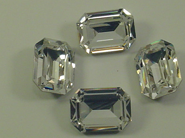 4pcs. 18X13mm  CRYSTAL OCTAGON FOILED POINTED BACK Swarovski Rhinestones