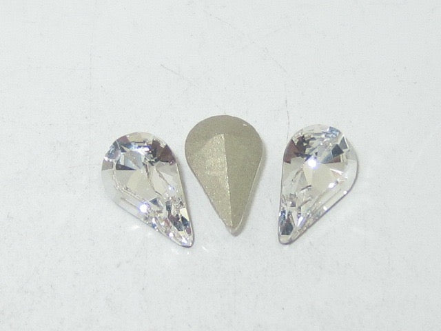 12pcs. 8x4.8mm CRYSTAL PEAR  SKINNY POINTED BACK European Rhinestones
