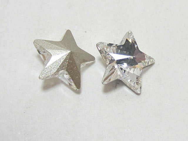 12pcs. 10mm CRYSTAL STAR  POINTED BACK STAR BRIGHT Rhinestones