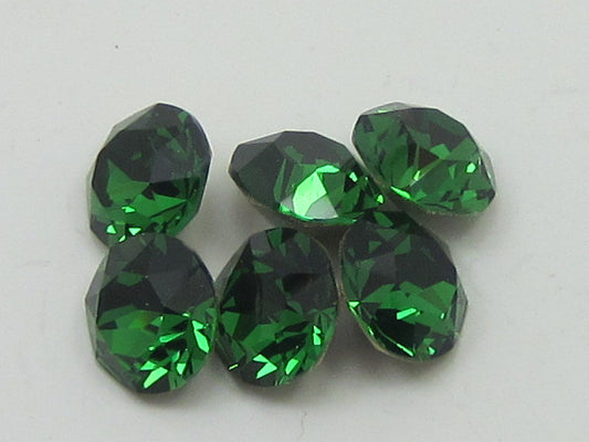 1gr 3pp DARK MOSS GREEN FOILED POINTED BACK European Rhinestones
