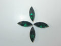 6pcs. 15x7mm NAVETTE EMERALD FOILED POINTED BACK European Rhinestones