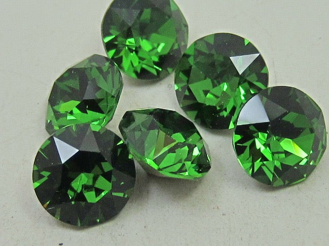 72pcs 24ss FERN GREEN FOILED POINTED BACK European Rhinestones