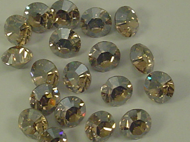 1gr 10pp GOLDEN SHADOW FOILED POINTED BACK European Rhinestones