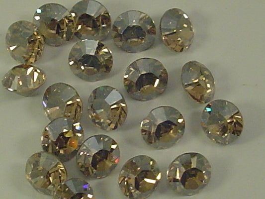 1gr 14pp GOLDEN SHADOW  FOILED POINTED BACK European Rhinestones