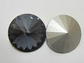 6 pcs. 14mm RIVOLI GRAPHITE POINTED BACK STAR BRIGHT Rhinestones