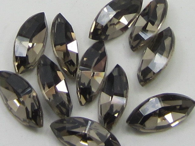 24pcs 6X3mm NAVETTE GREIGE FOILED POINTED BACK European Rhinestones